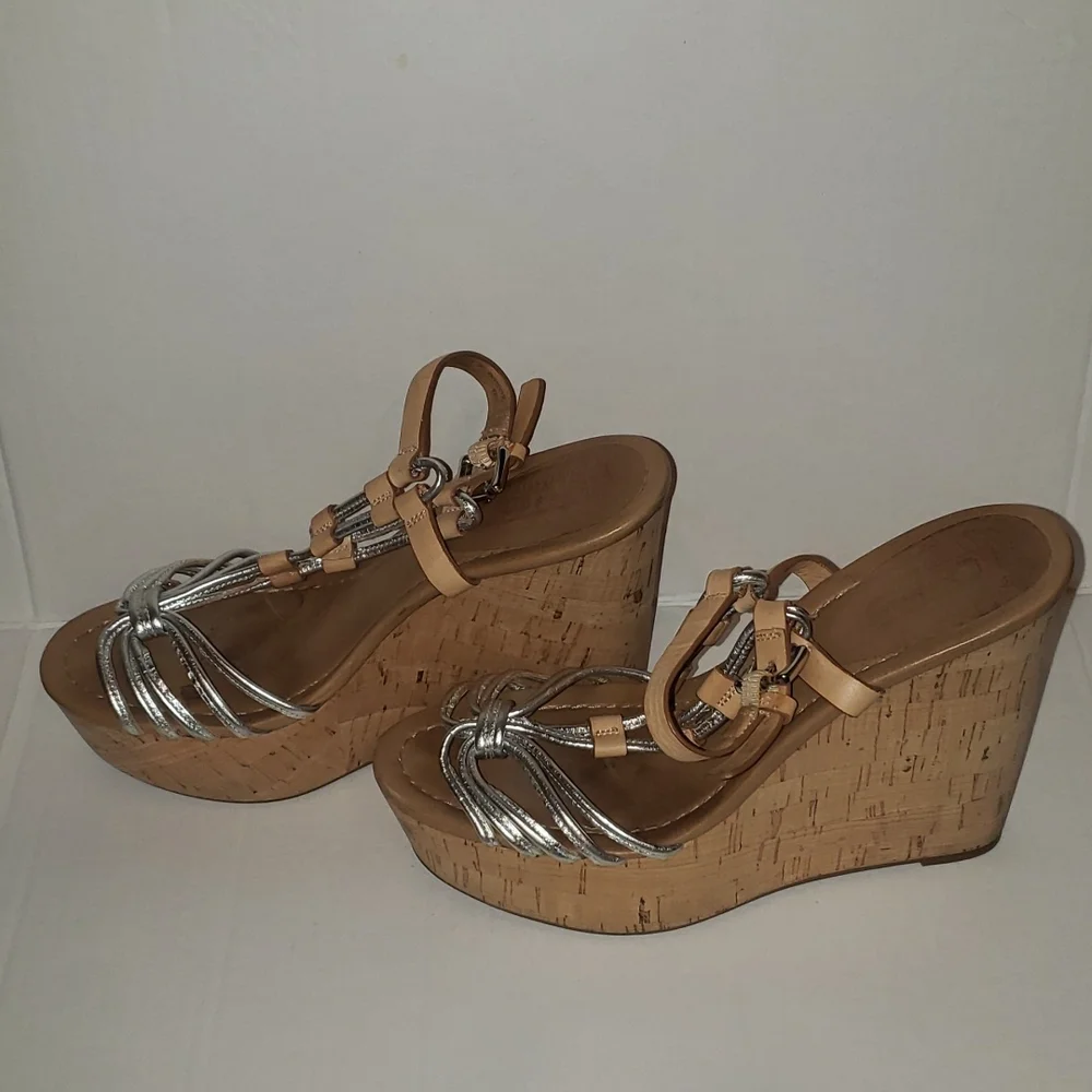 Coach cork platform wedge Heel sandals 7